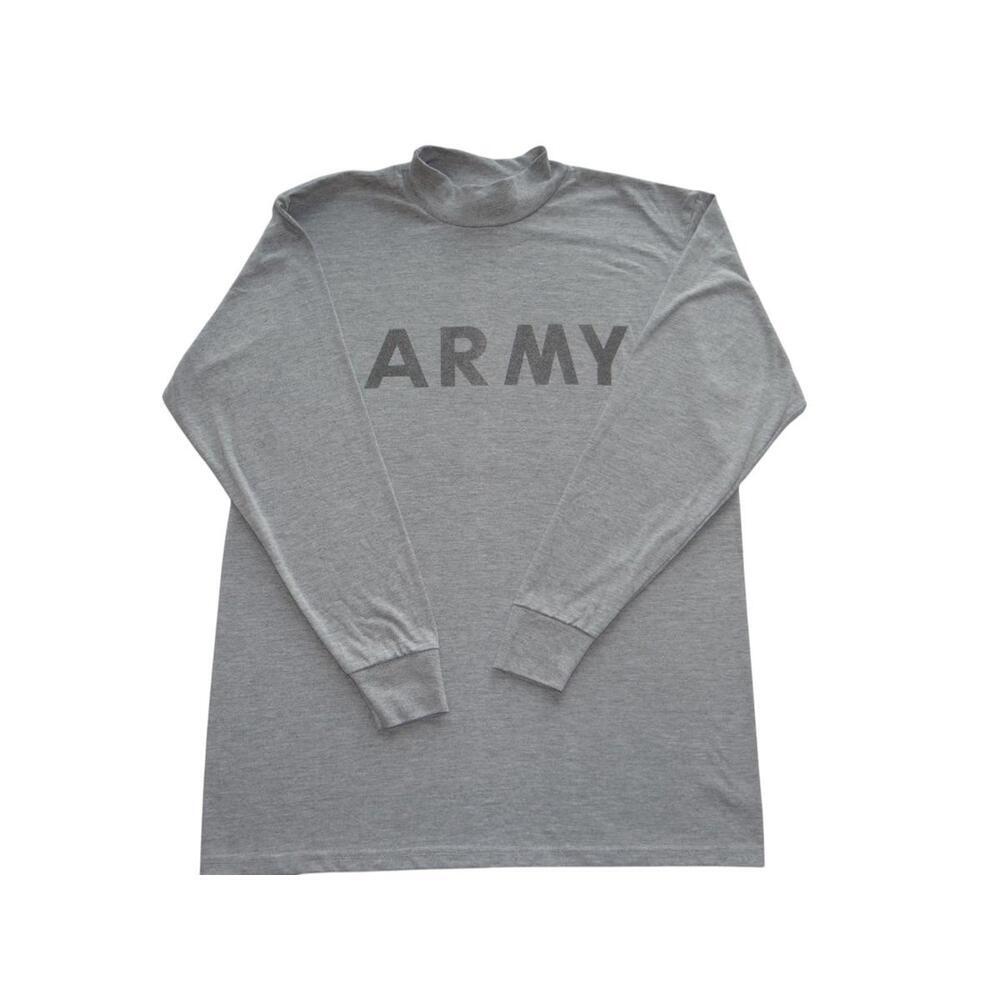 Gray Long‎ Sleeve ARMY Turtleneck Shirt